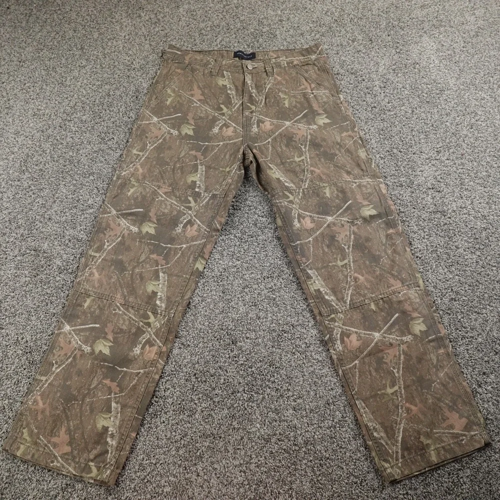 Aeropostale Jeans Mens M 34X30 Brown Green Camo Canvas Carpenter Hunting Outdoor